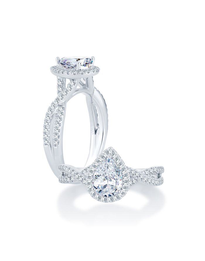 Halo Diamond Semi Mount Engagement Ring