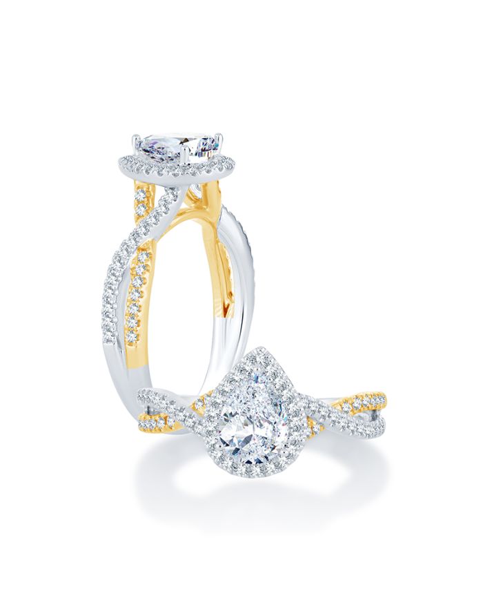 Halo Diamond Semi Mount Engagement Ring