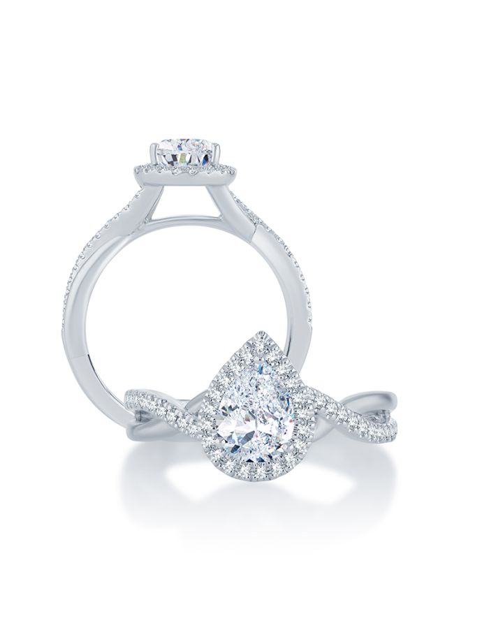 Halo Diamond Semi Mount Engagement Ring