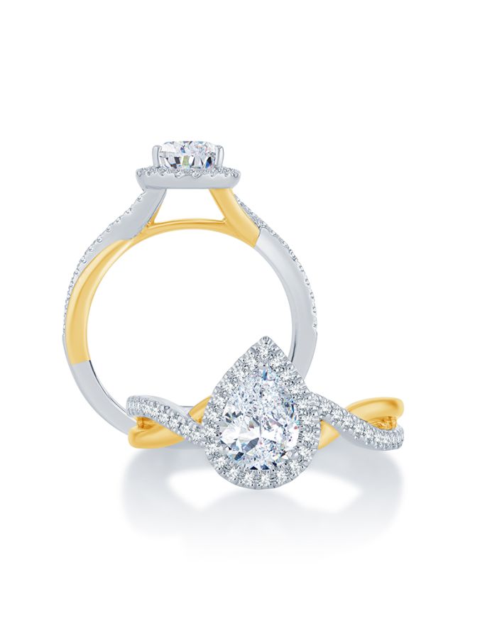 Halo Diamond Semi Mount Engagement Ring