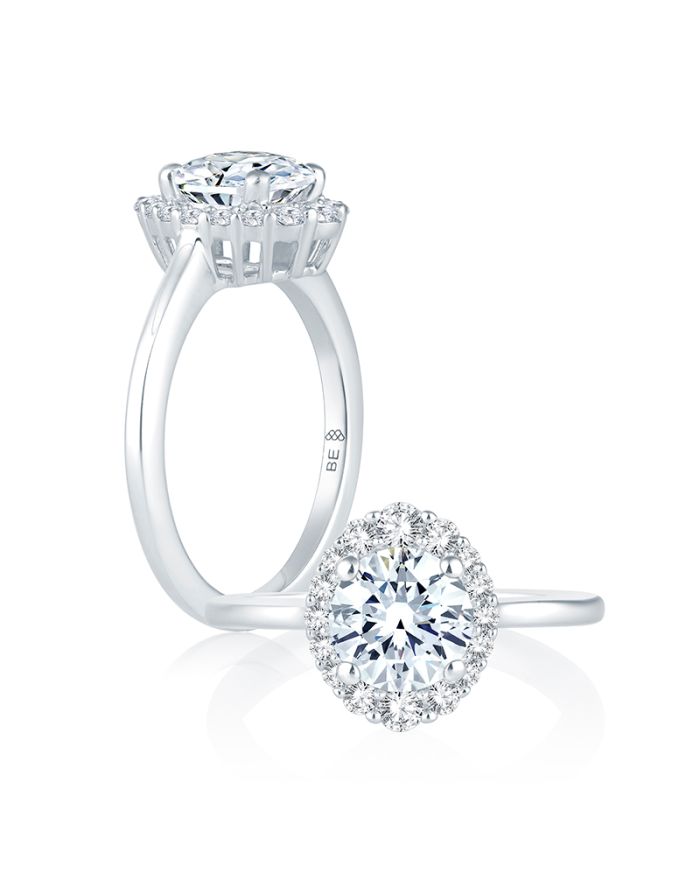 Halo Diamond Semi Mount Engagement Ring