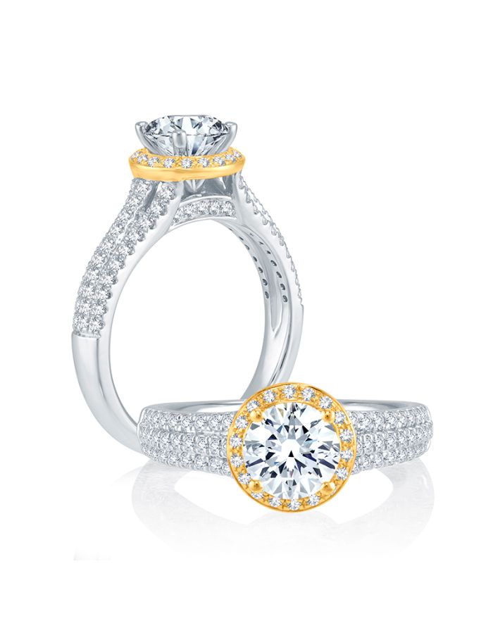 Halo Diamond Semi Mount Engagement Ring