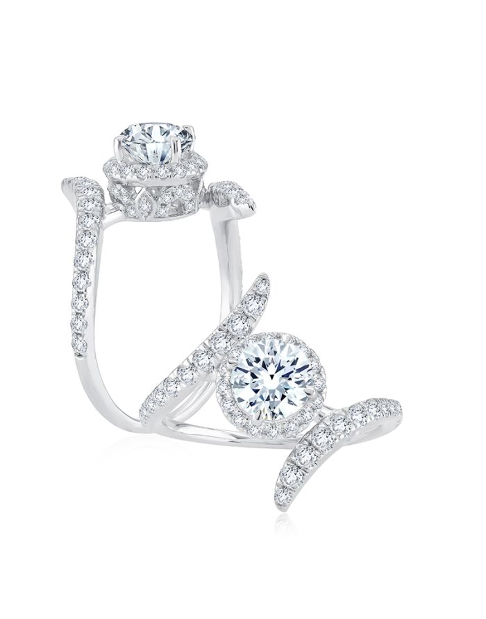 Halo Diamond Semi Mount Engagement Ring