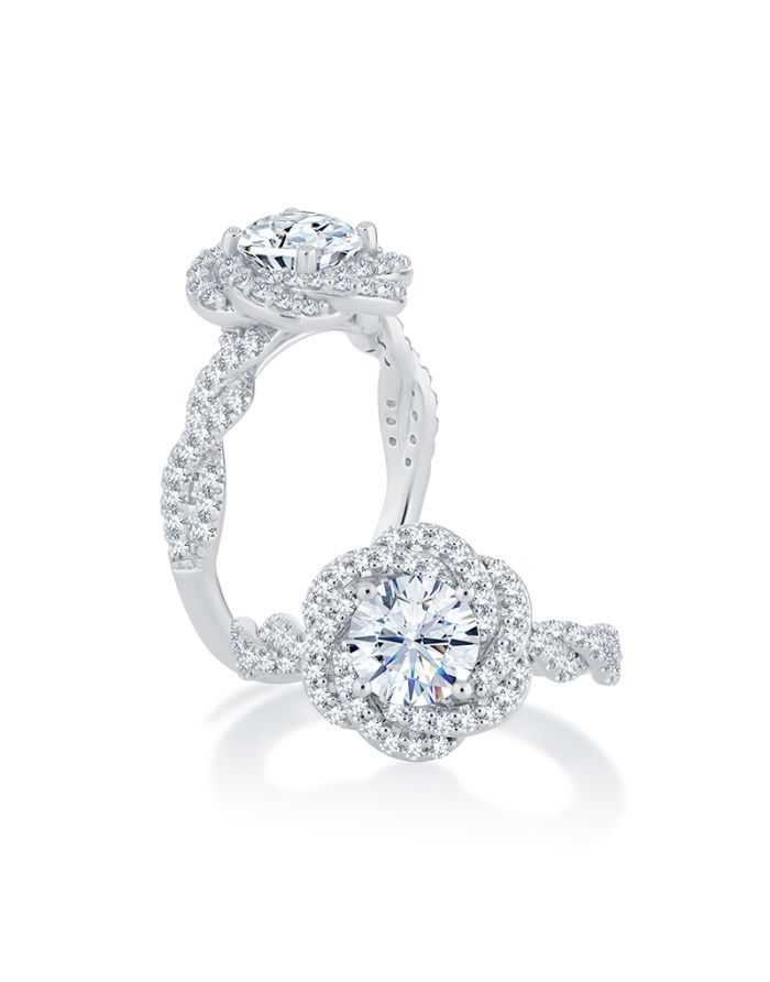 Halo Diamond Semi Mount Engagement Ring