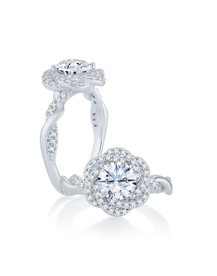 Halo Diamond Semi Mount Engagement Ring