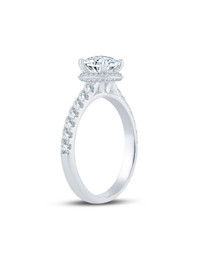 Halo Diamond Semi Mount Engagement Ring