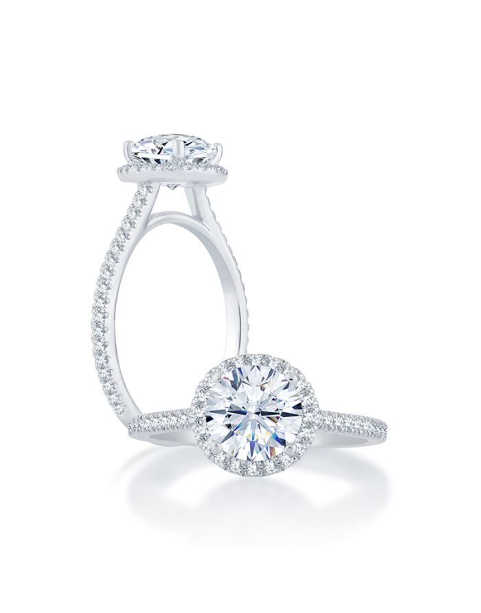Halo Diamond Semi Mount Engagement Ring