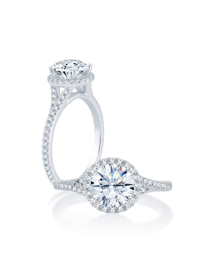 Halo Diamond Semi Mount Engagement Ring