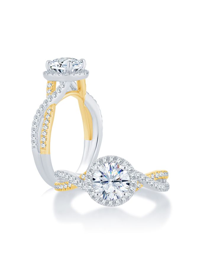 Halo Diamond Semi Mount Engagement Ring