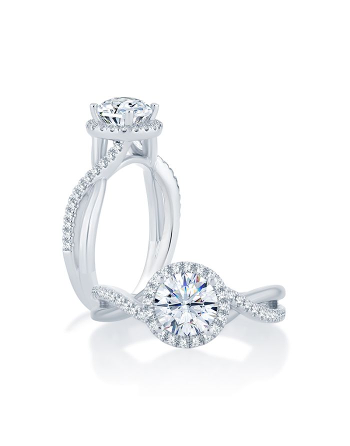 Halo Diamond Semi Mount Engagement Ring