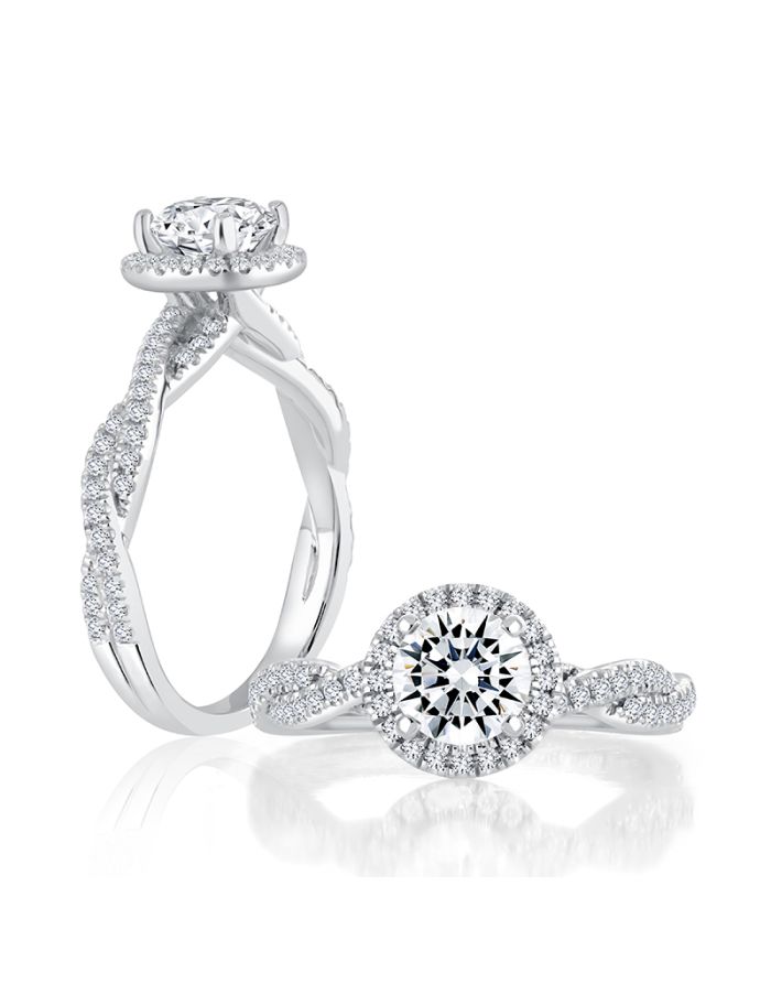 Halo Diamond Semi Mount Engagement Ring