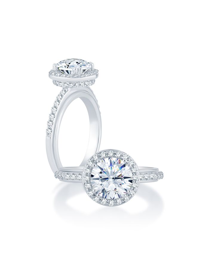 Halo Diamond Semi Mount Engagement Ring