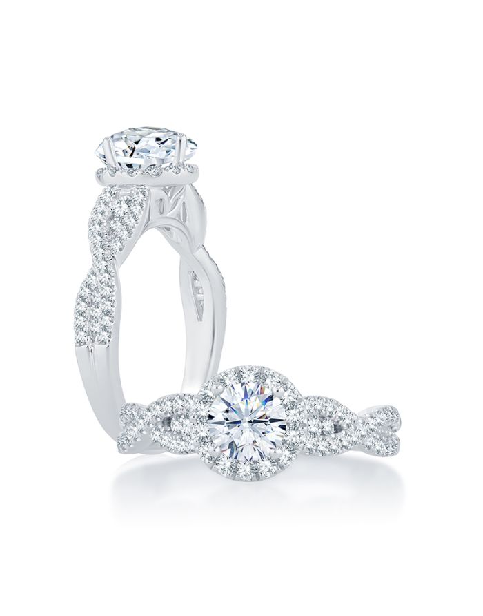 Halo Diamond Semi Mount Engagement Ring