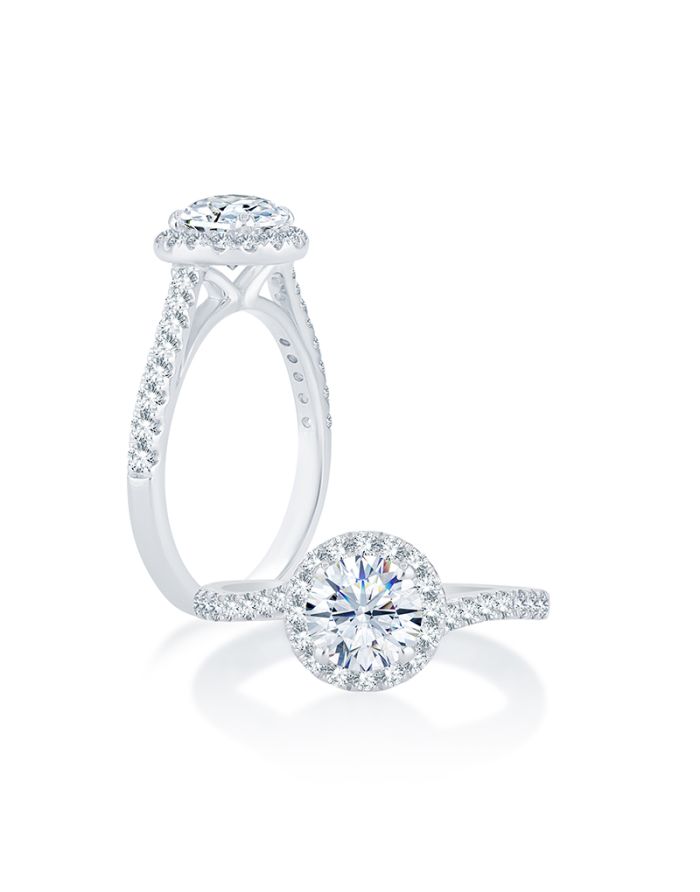 Halo Diamond Semi Mount Engagement Ring