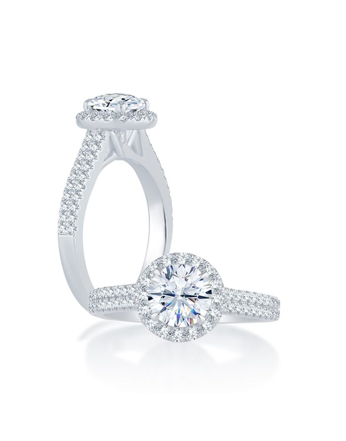 Halo Diamond Semi Mount Engagement Ring