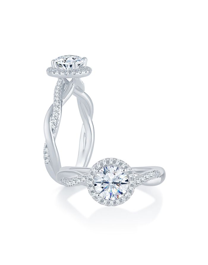 Halo Diamond Semi Mount Engagement Ring