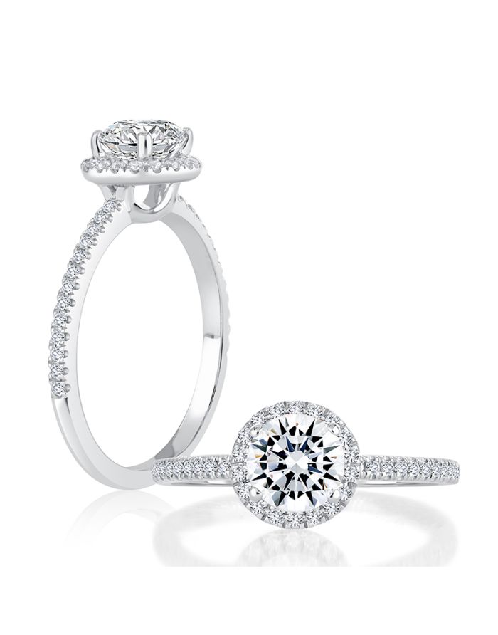 Halo Diamond Semi Mount Engagement Ring