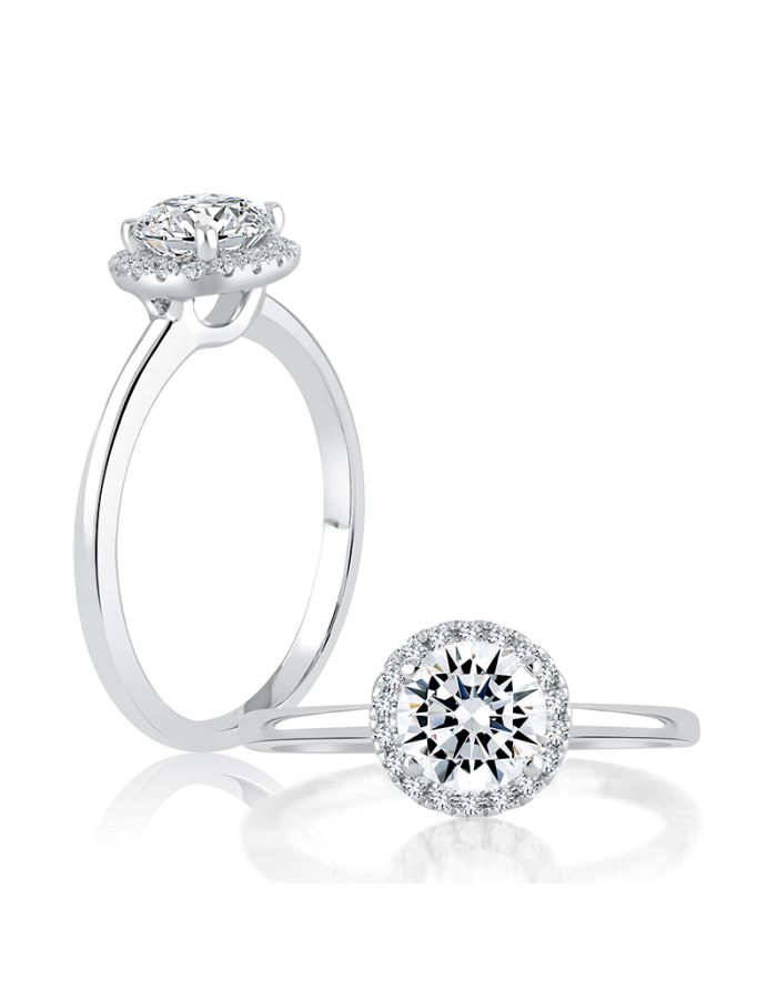 Halo Diamond Semi Mount Engagement Ring