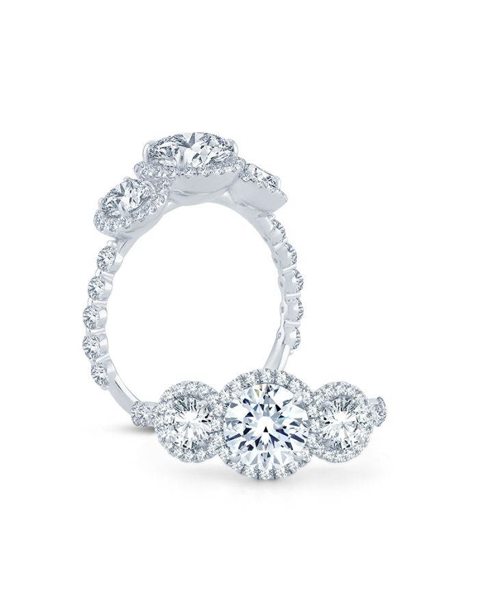 Halo Diamond Semi Mount Engagement Ring