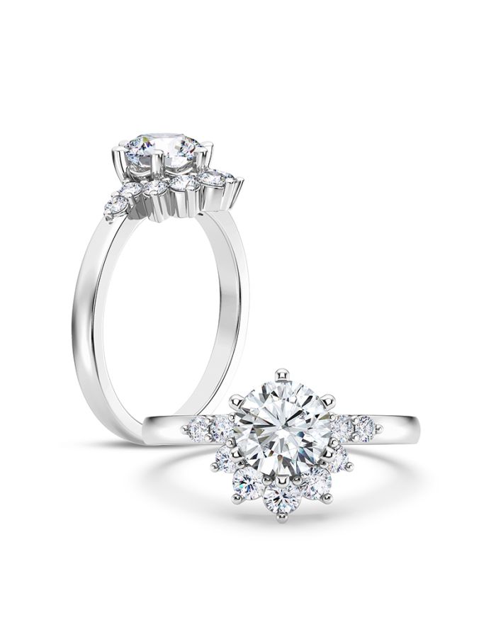 Halo Diamond Semi Mount Engagement Ring