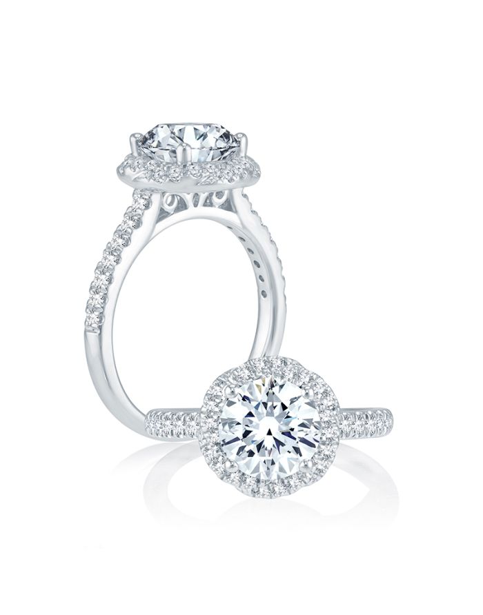 Halo Diamond Semi Mount Engagement Ring
