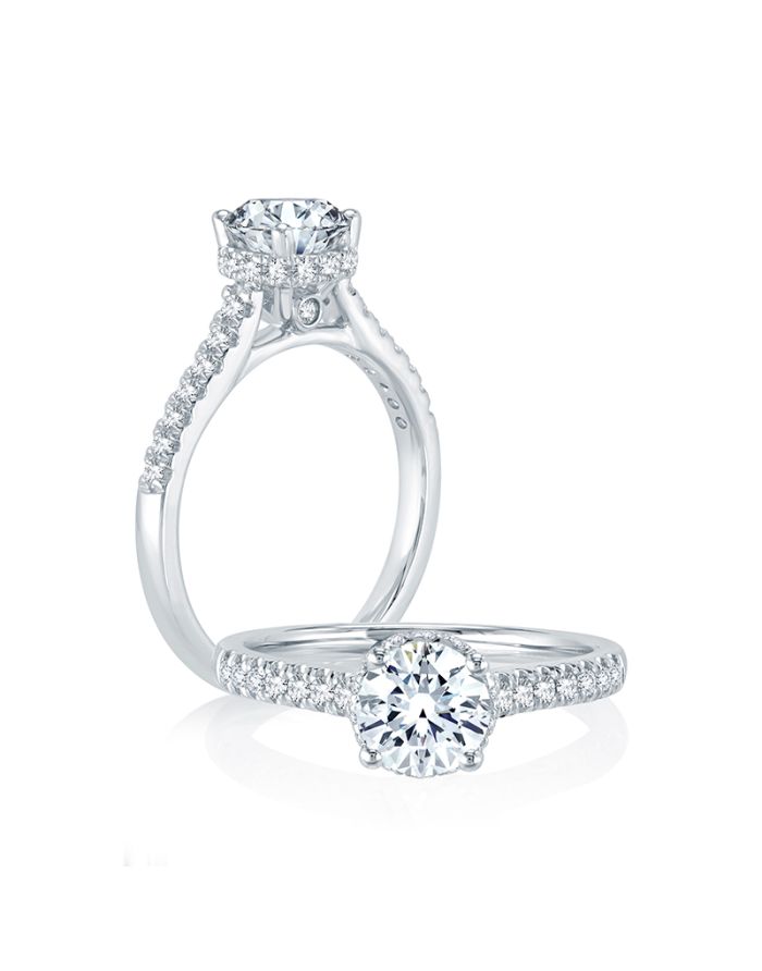Halo Diamond Semi Mount Engagement Ring