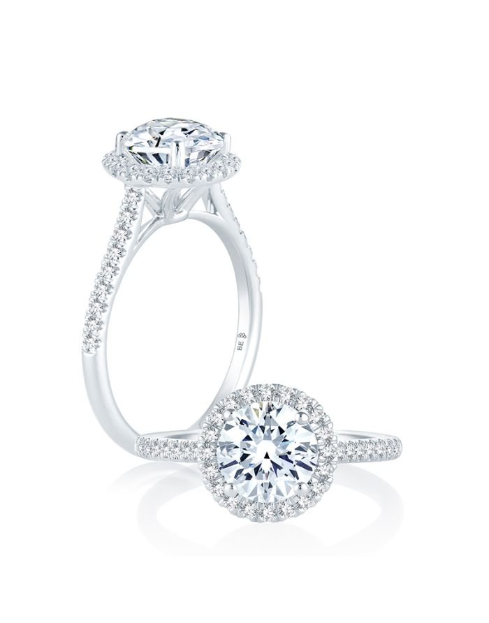 Halo Diamond Semi Mount Engagement Ring