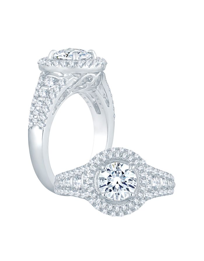 Halo Diamond Semi Mount Engagement Ring