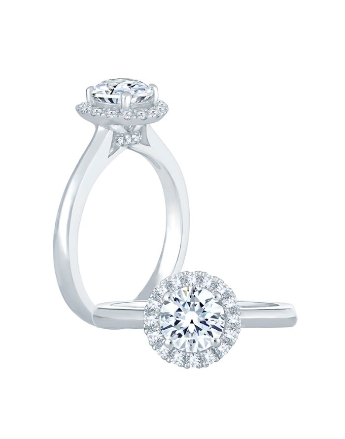 Halo Diamond Semi Mount Engagement Ring