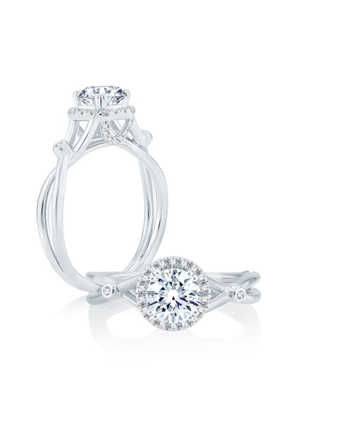 Halo Diamond Semi Mount Engagement Ring