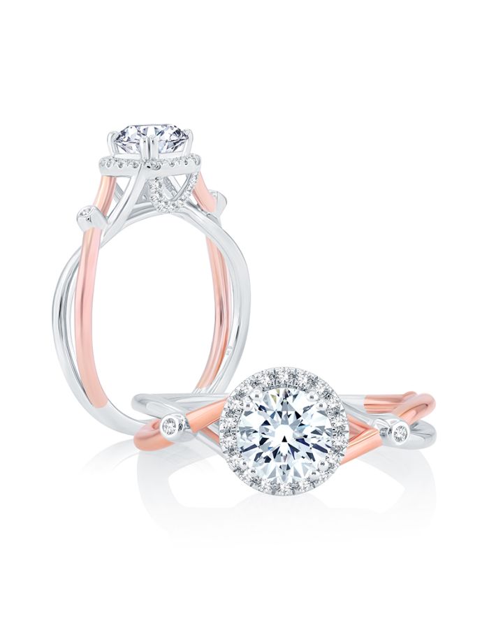 Halo Diamond Semi Mount Engagement Ring