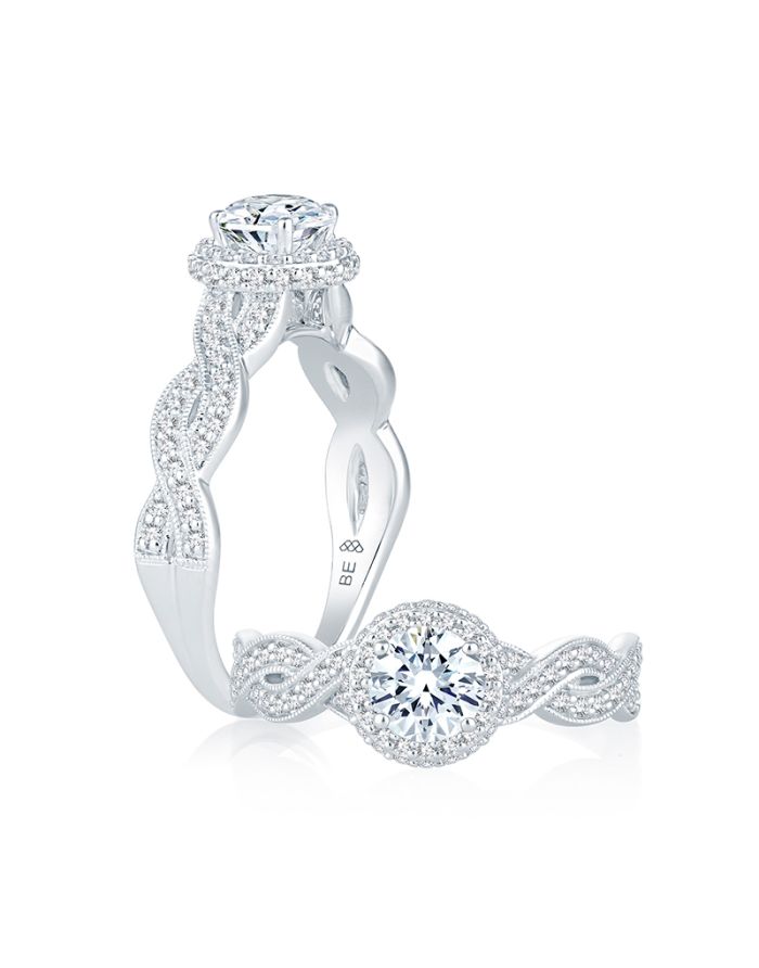 Halo Diamond Semi Mount Engagement Ring