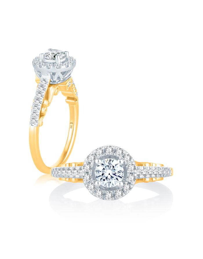 Halo Diamond Semi Mount Engagement Ring