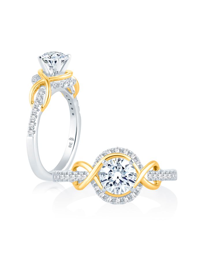 Halo Diamond Semi Mount Engagement Ring