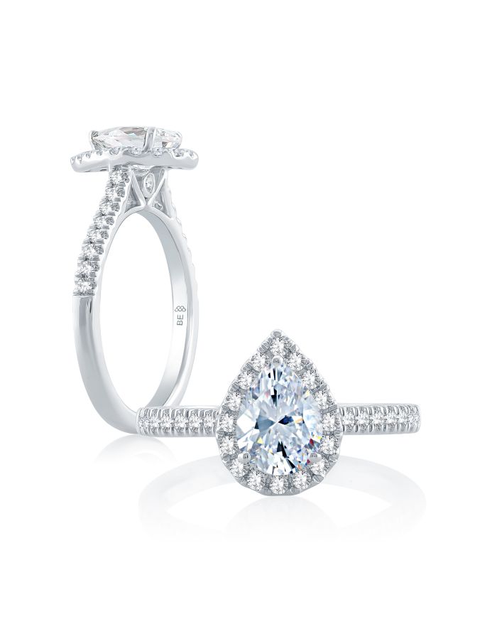 Halo Straight Diamond Engagement Ring