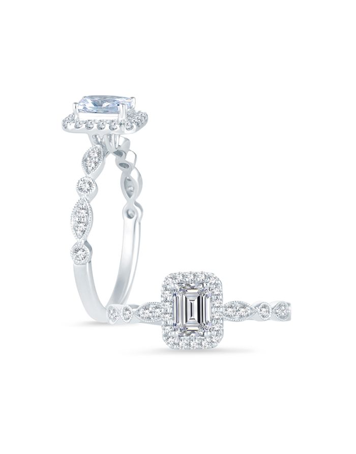 Vintage Diamond Semi Mount Engagement Ring