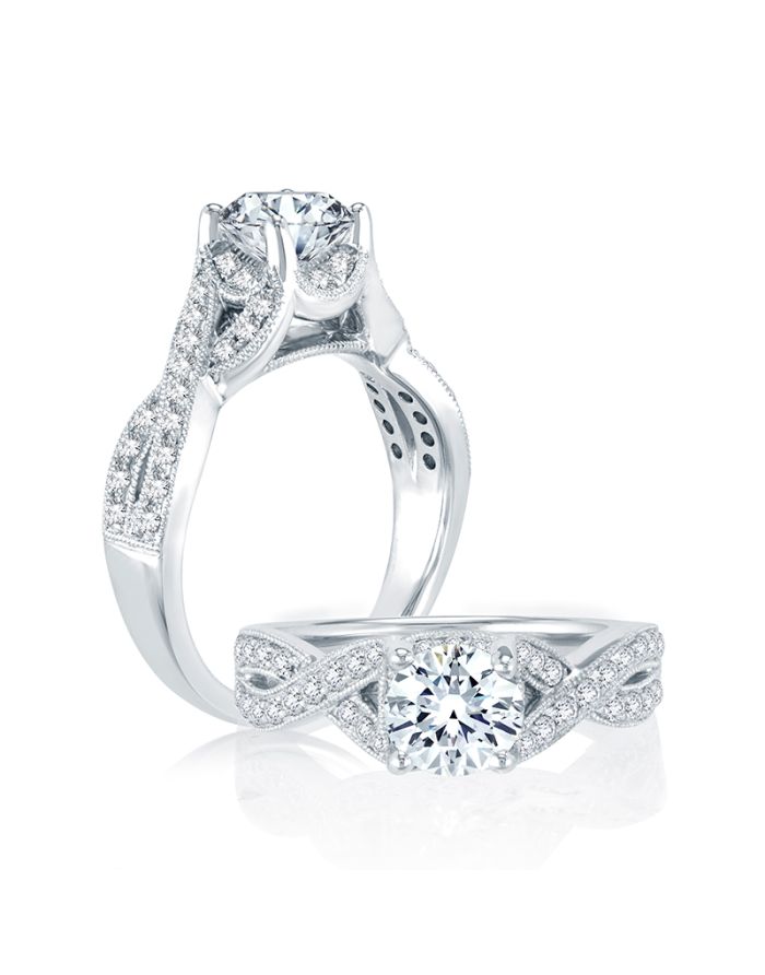 Vintage Diamond Semi Mount Engagement Ring