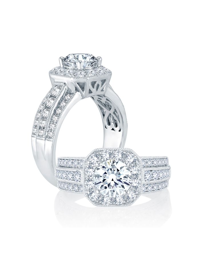 Vintage Diamond Semi Mount Engagement Ring