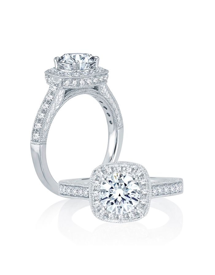 Vintage Diamond Semi Mount Engagement Ring