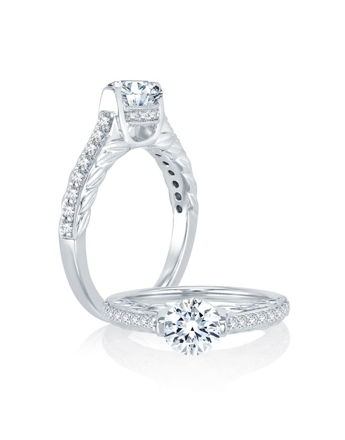 Vintage Diamond Semi Mount Engagement Ring