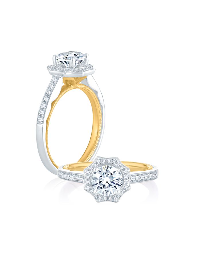 Vintage Diamond Semi Mount Engagement Ring