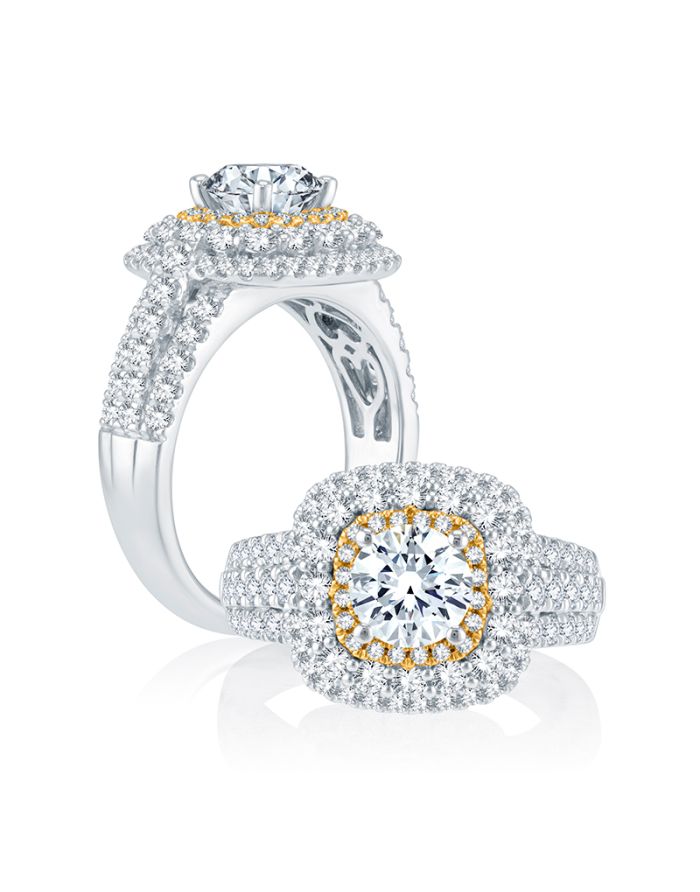 Vintage Diamond Semi Mount Engagement Ring