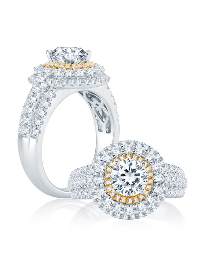 Vintage Diamond Semi Mount Engagement Ring