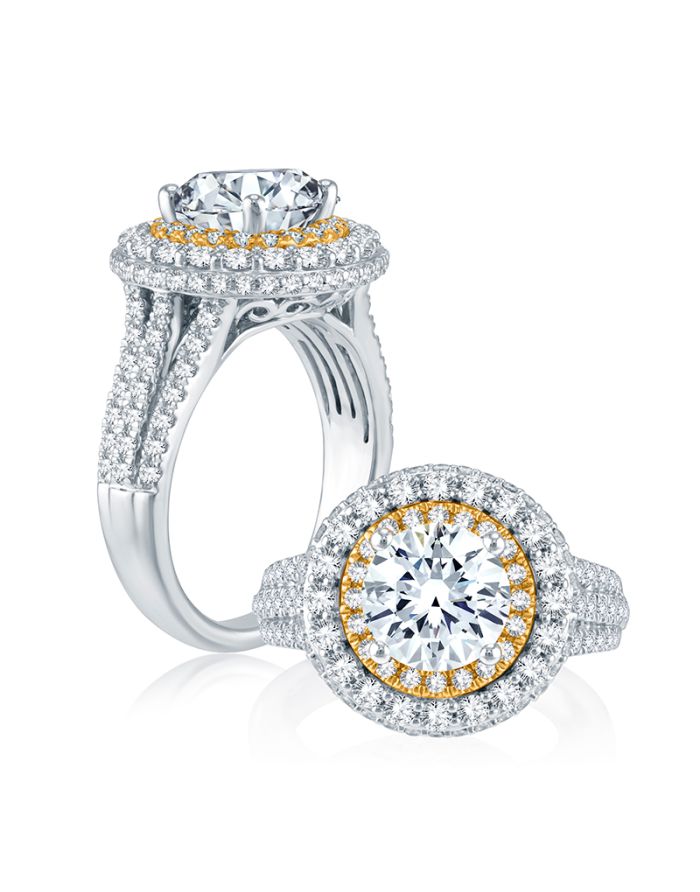 Vintage Diamond Semi Mount Engagement Ring