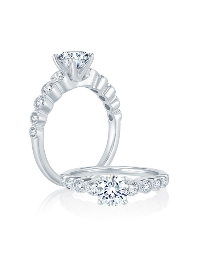 Vintage Diamond Semi Mount Engagement Ring