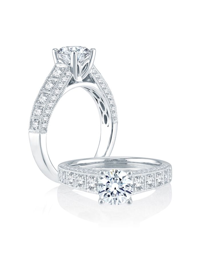 Vintage Diamond Semi Mount Engagement Ring