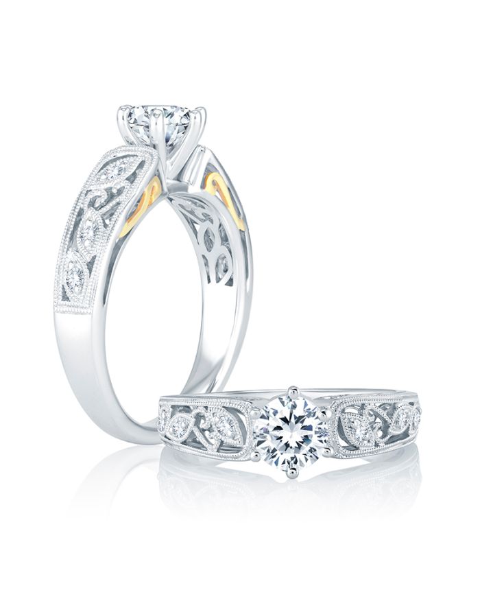 Vintage Diamond Semi Mount Engagement Ring