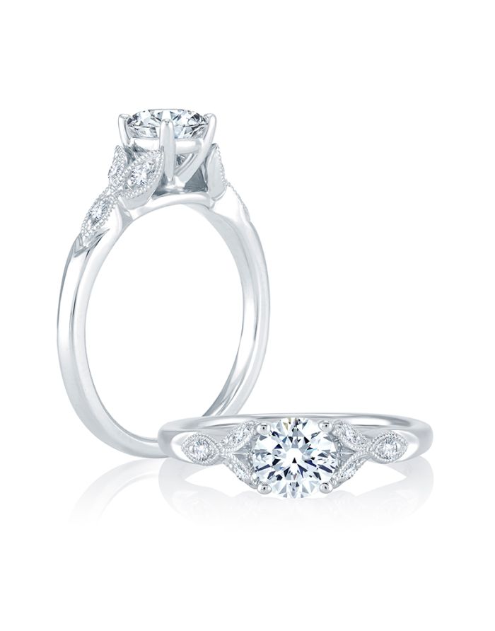 Vintage Diamond Semi Mount Engagement Ring