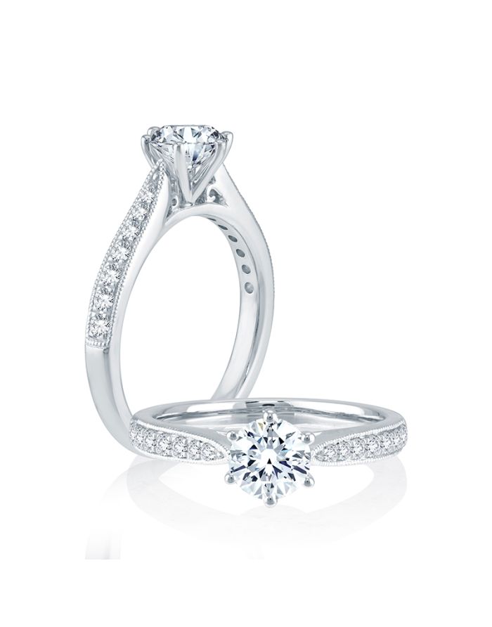 Vintage Diamond Semi Mount Engagement Ring