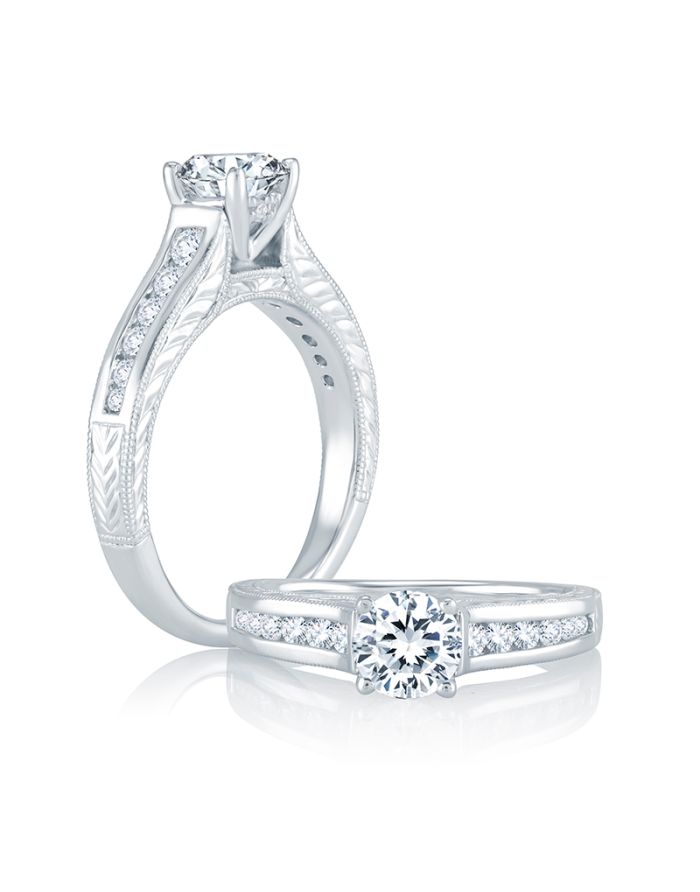 Vintage Diamond Semi Mount Engagement Ring